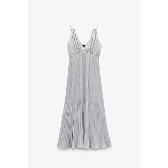 Zara Pleated Slip Dress New - Picture 4 of 7